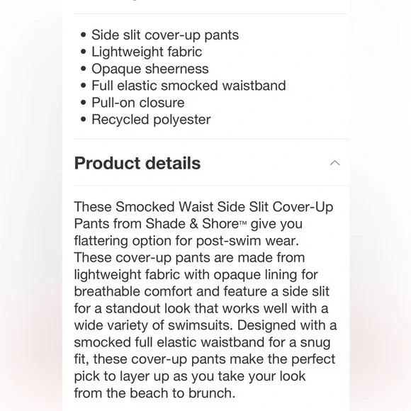 Women's Smocked Waist Side Slit Cover Up Pants - Multi Tropical
Floral Print - Picture 7 of 8